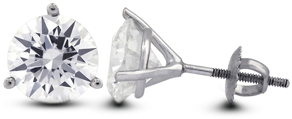 Martini White Earring Image | Diamond Stud Earrings by Diamond Traces in Miami, FL